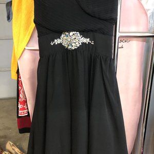 Beaded and Rhinestone accent Mini Party Dress